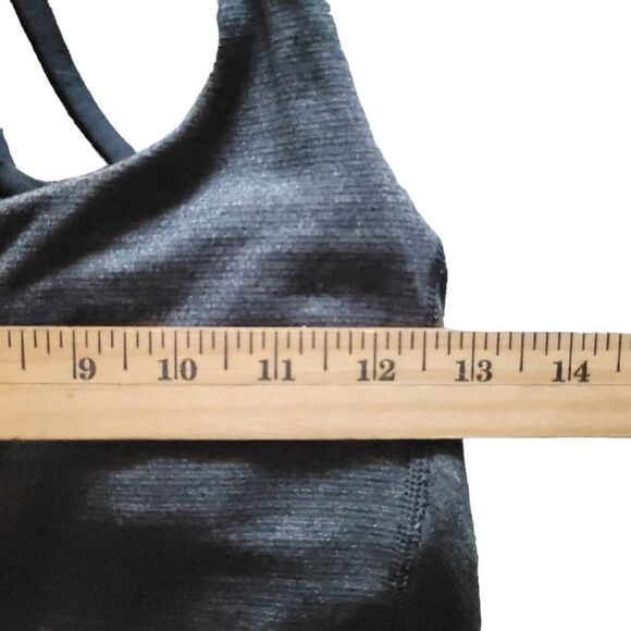 Lululemon 2-In-1 Wild Tank Top Built-in-Bra Heathered Black/ Grey Women's  4 - Picture 11 of 12